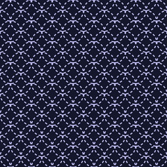 Japanese pattern with oriental motifs. Dark blue background. Indigo Vector for fabric and Furoshiki Gift Wrap, kimono, wrapping paper