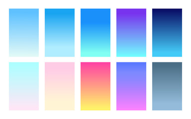 Vector set of gradient backgrounds sky color palette