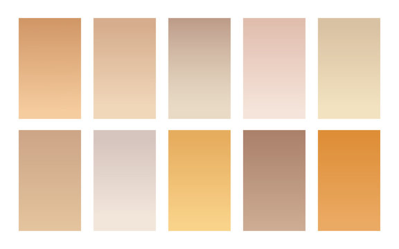 Vector set of gradient backgrounds wood color palette