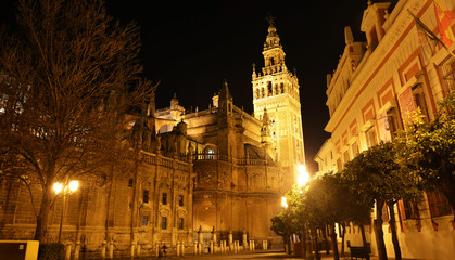 Fototapeta na wymiar the beautiful nights of Seville