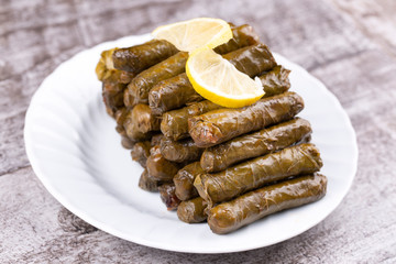 Traditional delicious Turkish food; stuffed leaves (Yaprak Sarmasi)