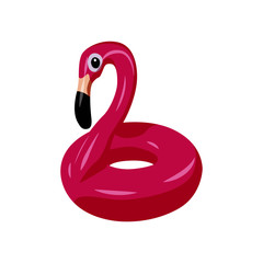 swim tube flamingo vector illustration