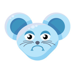 Fototapeta premium Emoji Funny Animal Mouse Sorrowful Expression