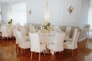 wedding decor table in restaurant