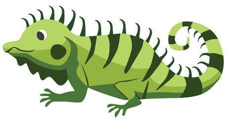 Cartoon iguana flat illustration