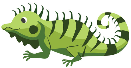 Fototapeta premium Cartoon iguana flat illustration