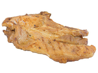 Grilled t-bone steak isolated on the white background with clipping path