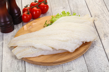Raw halibut fillet