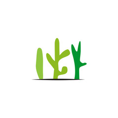 Cactus plant icon logo design vector template