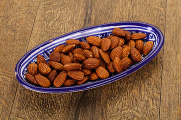 Almonds nuts heap