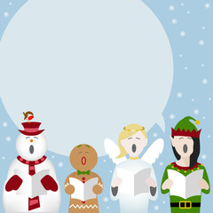 christmas cartoons singing poster