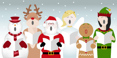 Obraz na płótnie Canvas christmas character choir
