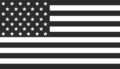 Obraz premium Flag of United States of America USA with black and white colors