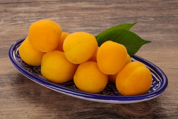 Ripe tasty sweet apricots heap