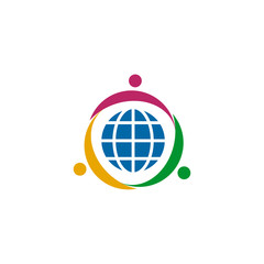 Community and adoption care logo design vector template