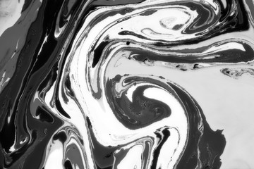 Abstract painting technique Ebru .Turkish style Ebru on the water with acrylic paints press waves.Modern art marble liquid texture