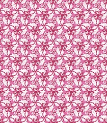 Floral vector ornament. Seamless abstract classic pink background with flowers. Pattern with repeating floral elements. Ornament for fabric, wallpaper and packaging