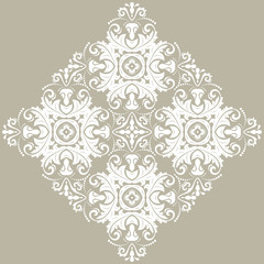 Elegant vintage vector white ornament in classic style. Abstract traditional pattern with white ornament. Classic vintage pattern