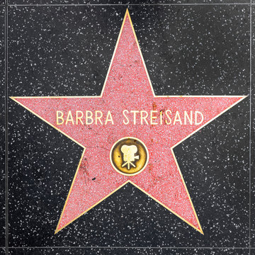 closeup of Star on the Hollywood Walk of Fame for Barbra Streisand