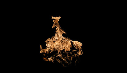 Fire flames on black background. fire on black background isolated. fire patterns