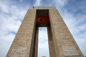 Martyrs Monument. Cemetery of Turkish and Ottoman soldiers. 1915 first World War I. Çanakkale Gallipoli peninsula. Eceabat Çanakkale - TURKEY