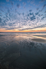 Beautiful landscape image of a sunset on the beach of Holland