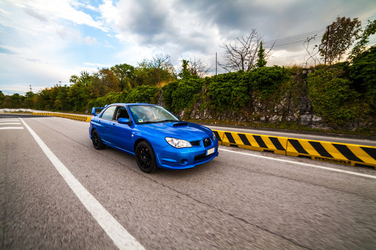 Trieste, Italy - SEPTEMBER 3, 2013: Photo of Subaru Impreza STI 2006 Version. The 3rd generation of the high performance STI debuted in October 2006