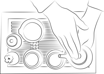 tea ceremony contour vector illustration