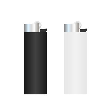 Realistic Template Blank White Lighter Empty Mock Up. Vector stock illustration