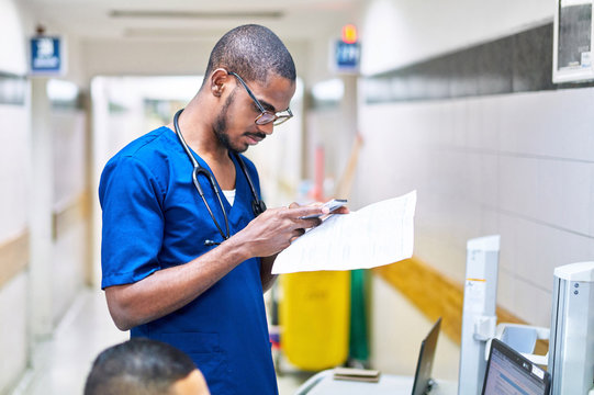 Doctor using a cell phone