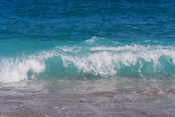 Fototapeta premium Stormy ocean waves, beautiful seascape, big powerful tide