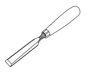 chisel contour vector illustration isolated
