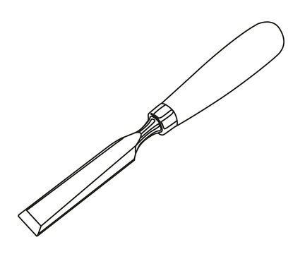 black and white chisel tool outline clip art preview