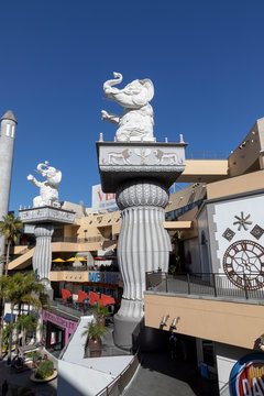 Statue of an elephant outside the Highland Shopping Mall in Hollywood