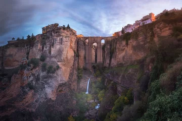 No drill light filtering roller blinds Ronda Puente Nuevo Panorama of Puente Nuevo Bridge and Ronda in the Morning, Andalusia, Spain