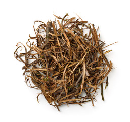 Top view of dried oak bark stripes