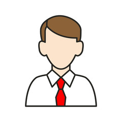 Beauty man icon isolated on the white background