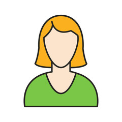 Beauty woman icon isolated on the white background