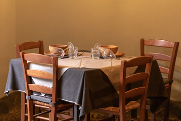 old table set in vintage style