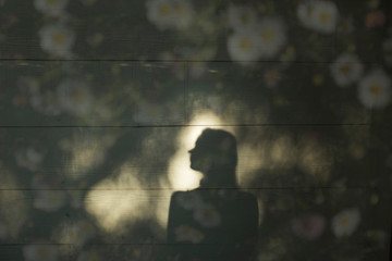 Shadow portrait profile double exposure