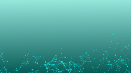 Abstract background motion transformation of empty copy space with plexus pattern of future innovation technology digital business concept with line network for decentralize communication connection