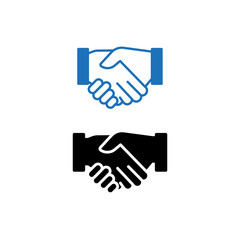 Handshake icon set, agreement or deal vector illustration on a white background