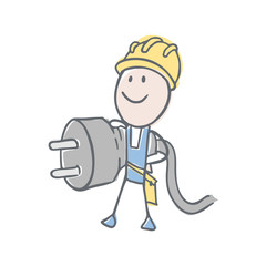 Funny electrical technician