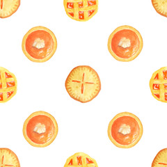  watercolor pattern with pumpkin pies