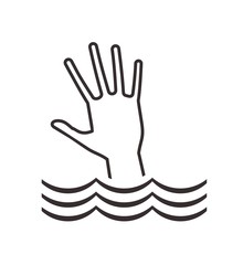 hand drowning in water