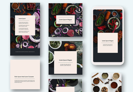 Dark Gray and Pale Pink Social Media Post Layouts