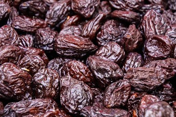 Full frame close up of brown black dried shiny fresh dates fruit - Provence, France