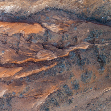 Aerial view of a desert area