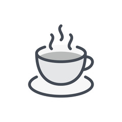 Cup of tea color line icon. Coffee cup vector outline colorful sign.