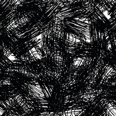 Grunge background black and white seamless. Abstract monochrome vector pattern. Template for printing on fabric, creating websites